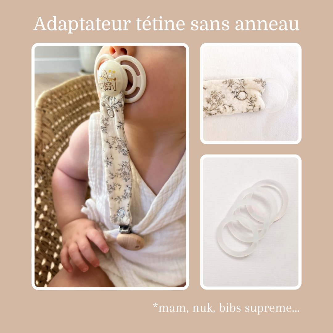 Attache-tétine personnalisable fleuri