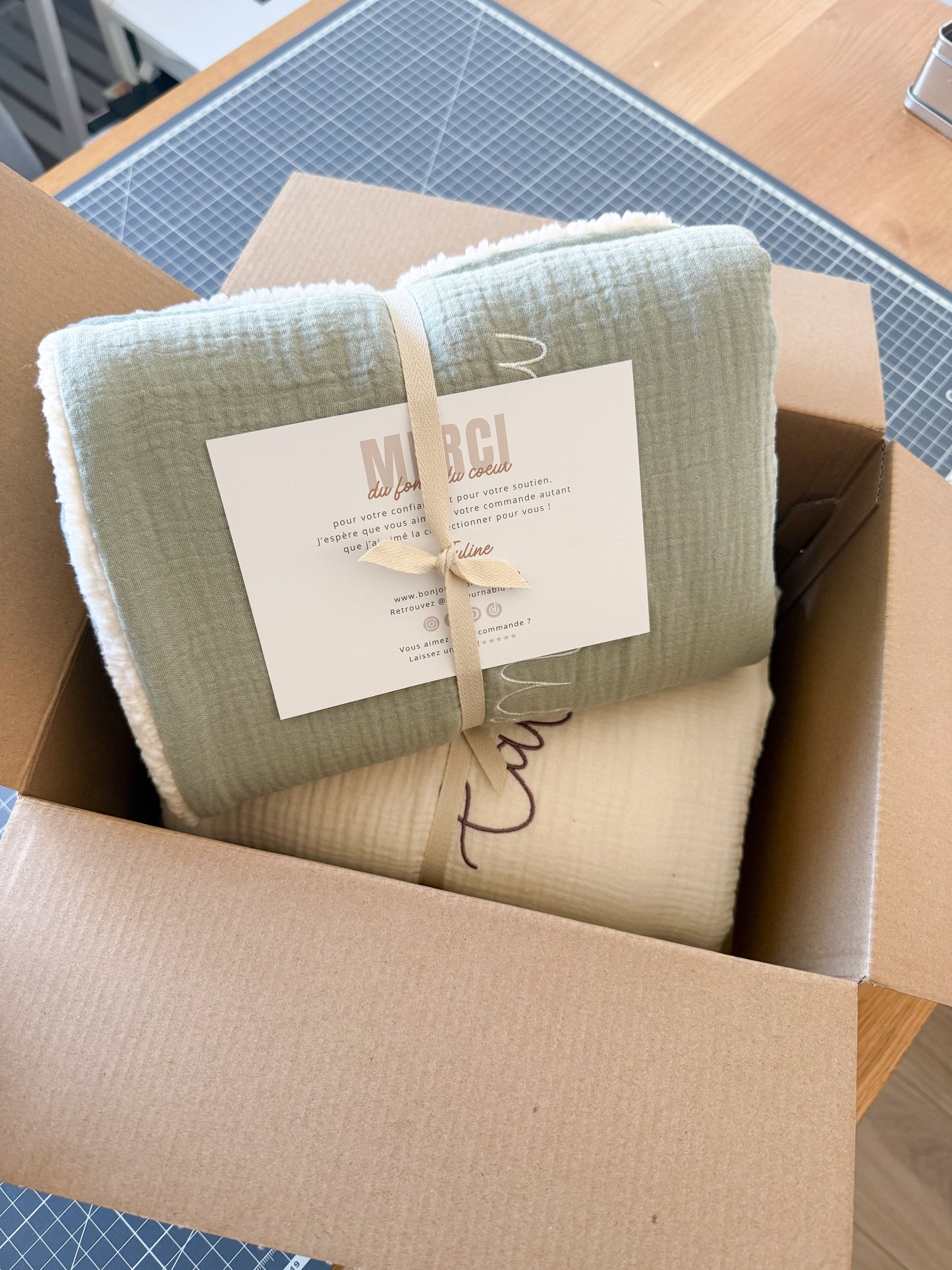 Couverture personnalisable sauge